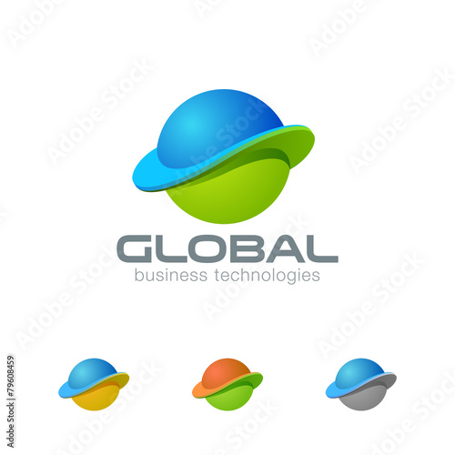 Business Global Planet Abstract Sphere Logo design icon