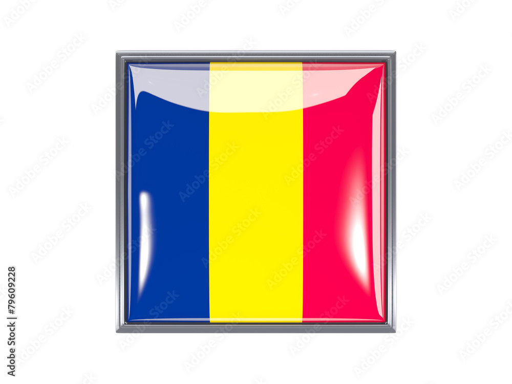 Fototapeta premium Square icon with flag of chad