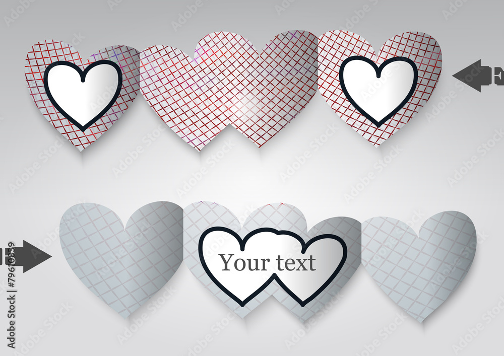 Template greeting card in the form of heart. Template greeting card in the form of heart.