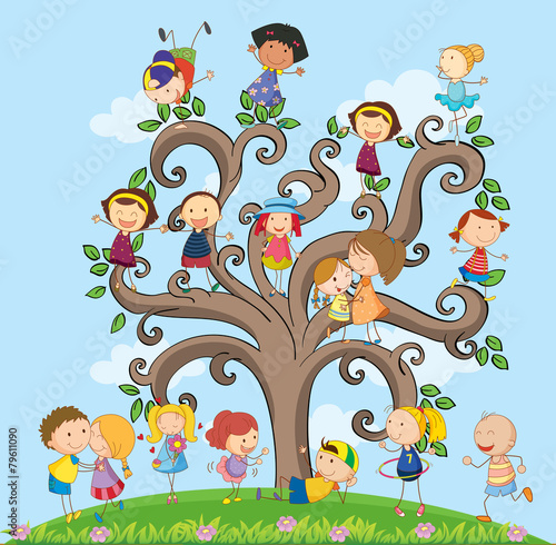 Children and tree
