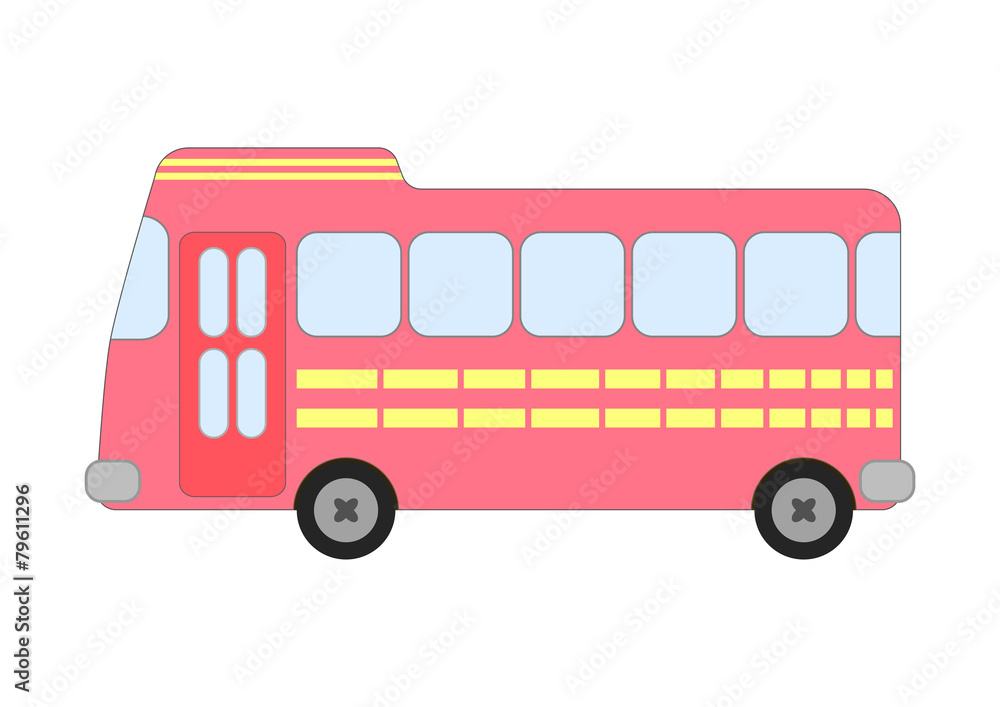 ピンク色のバス Stock Illustration Adobe Stock