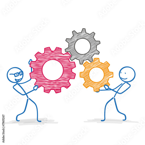 Stickman 3 Colored Gears