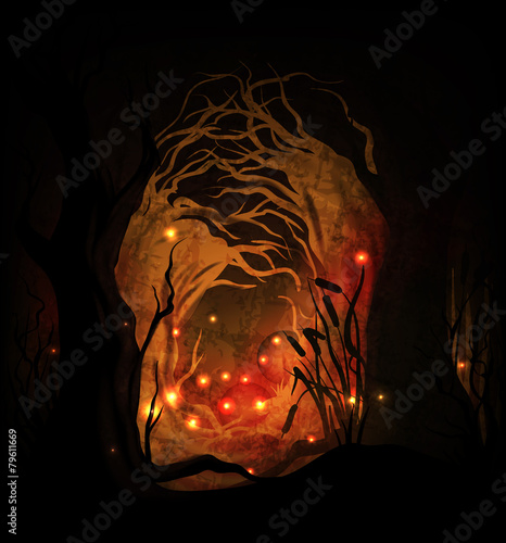 Scary forest background