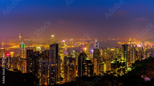Wallpaper Mural The panorama view of Victoria Harbour from the Peak in Hong Kong,China 
 Torontodigital.ca