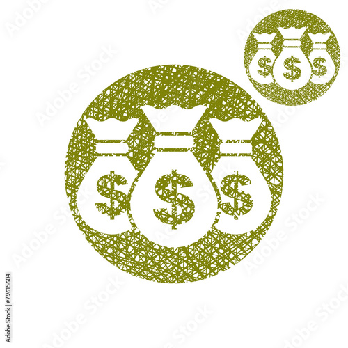Three money bag vector simp...