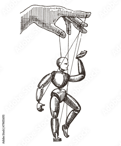 puppet vector logo design template. management or theatre icon.
