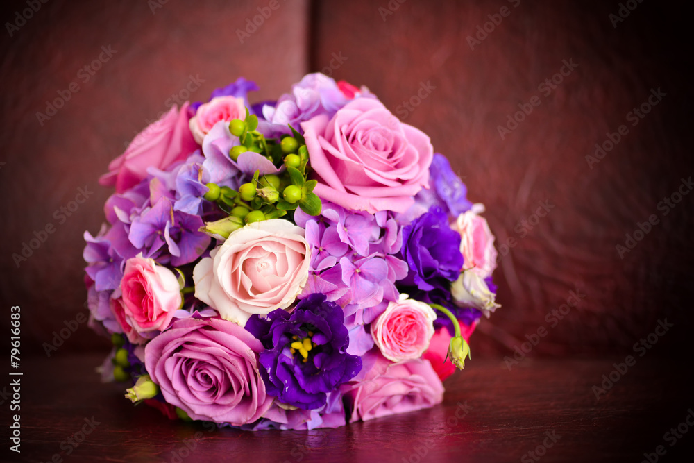 Wedding bouquet with pink roses Wedding bouquet with pink roses