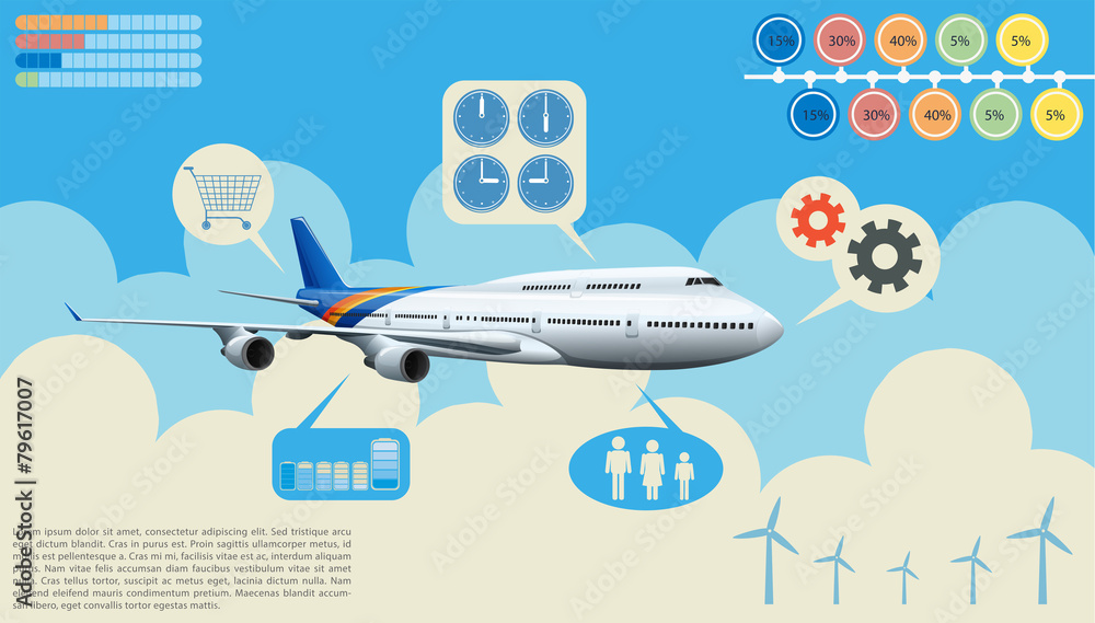 Infographics of the airplane