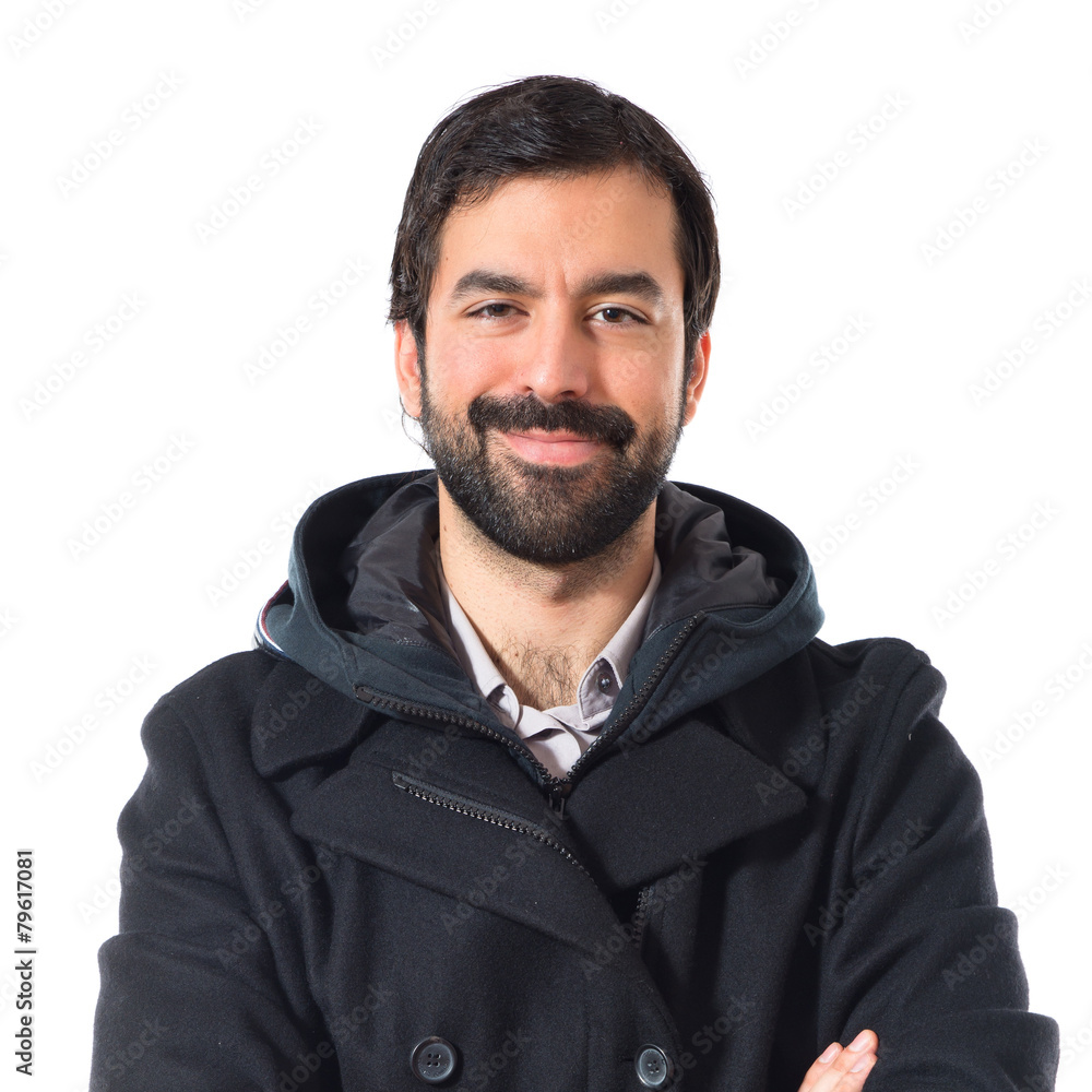 Man with his arms crossed over white background Man with his arms crossed over white background