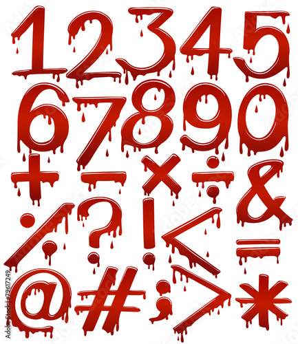 Numerical figures in bloody template