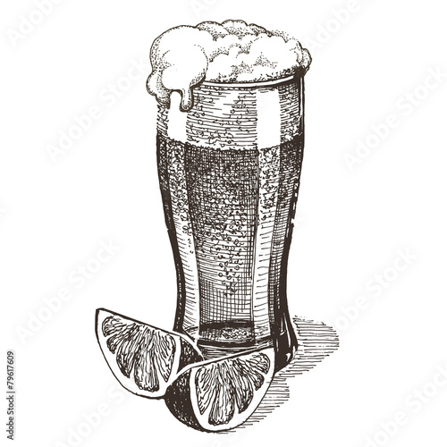 glass of beer vector logo design template. alcohol drink or ale