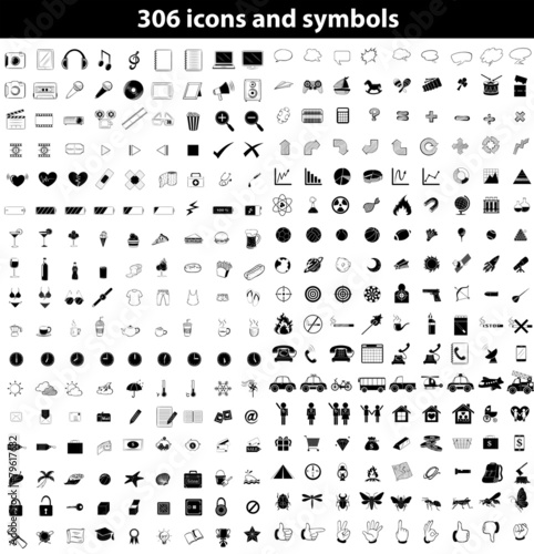 Set of icons and symbols