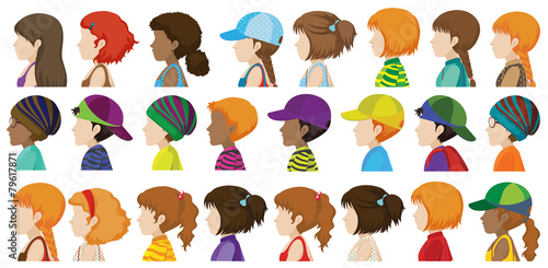 Sideview of the different faces