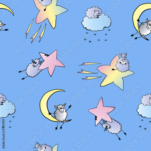 pattern of sheep in space, vector illustration