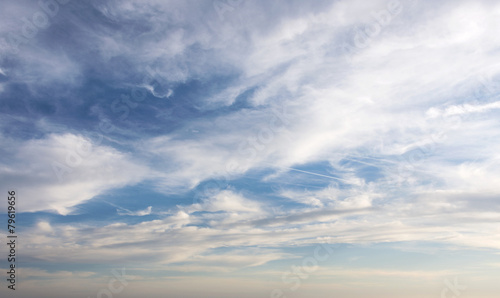Fototapeta Naklejka Na Ścianę i Meble -  white clouds stripes and blue sky