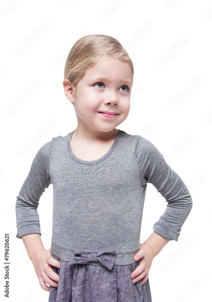 Beautiful little girl with blond hair isolated Beautiful little girl with blond hair isolated