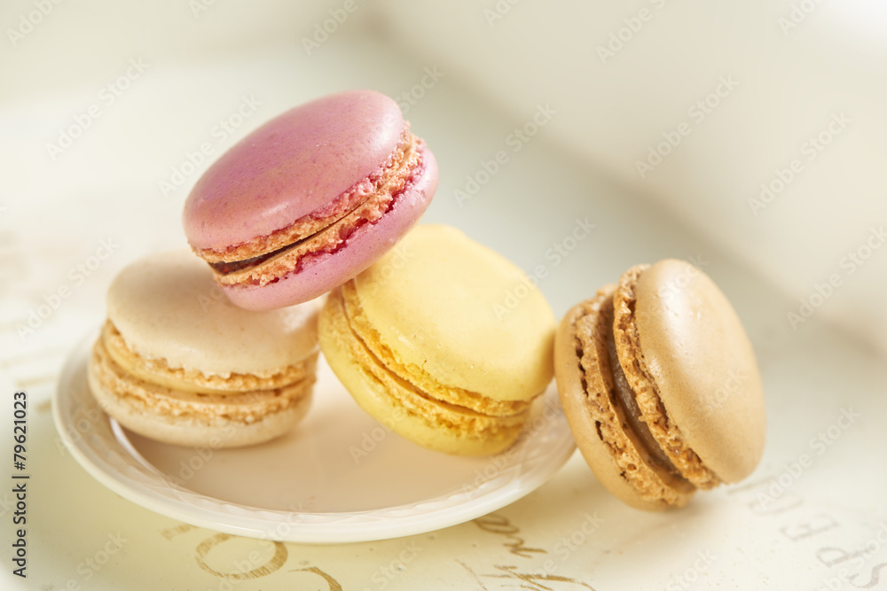 macaroons on a small white plate macaroons on a small white plate