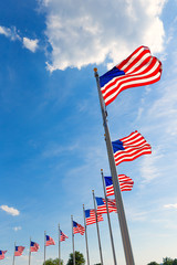 Washington Monument flags in DC USA