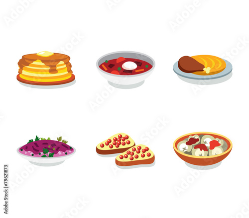 Russia food flat vector icon