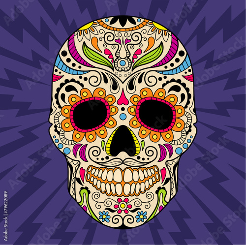 Mexican skull, the original pattern. vector