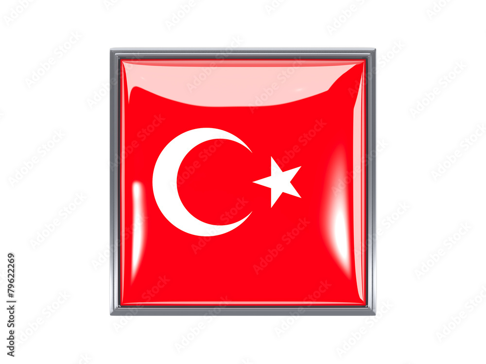 Square icon with flag of turkey Square icon with flag of turkey