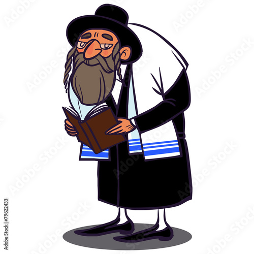 Funny vector cartoon colorfull jew