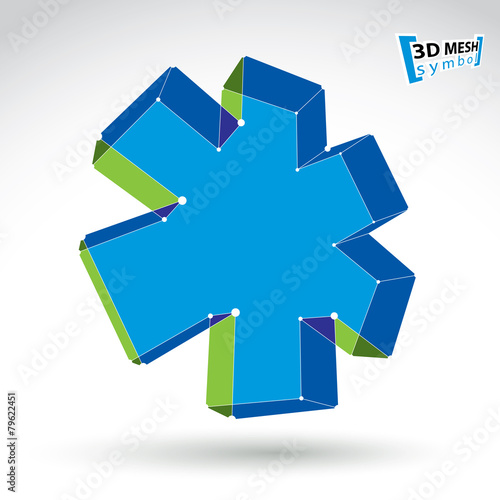 3d mesh web green and blue ...