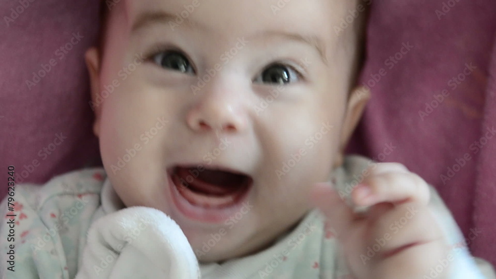 Close-up of baby girl's face who is babbling Close-up of baby girl's face who is babbling