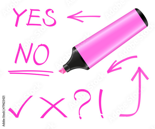 Highlighter pen and hand drawn elements
