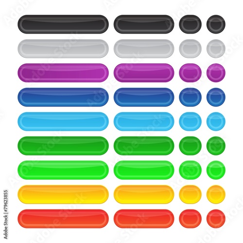Colored glossy internet web buttons set