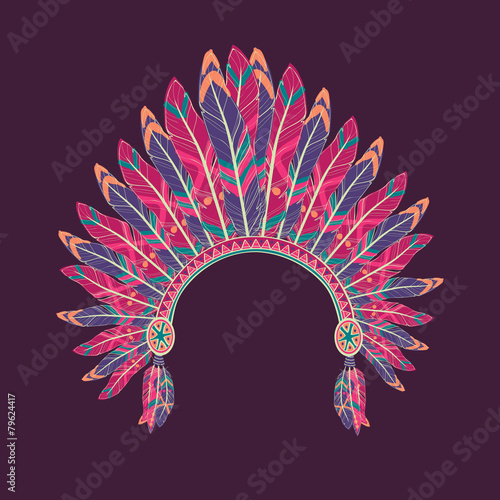 Vector illustration of native american indian chief headdress