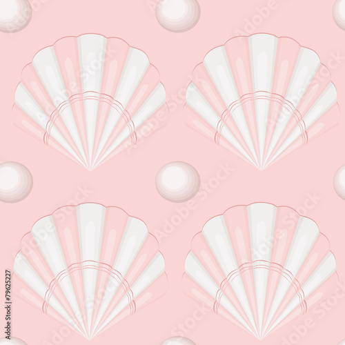 seamless pattern. seashells.pearls.
