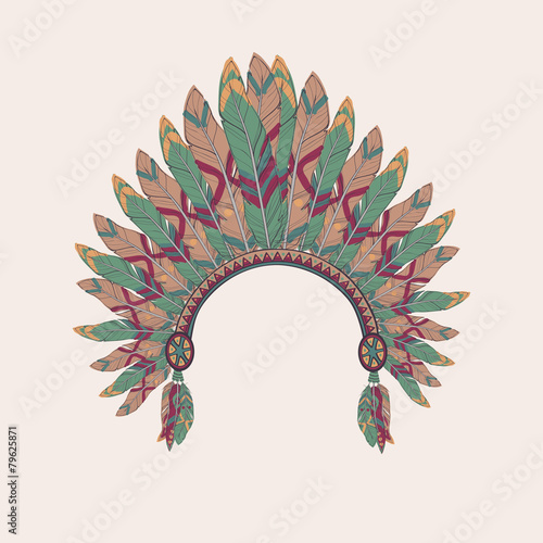 Vector illustration of native american indian chief headdress