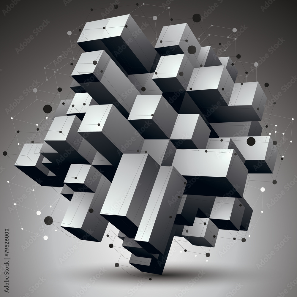 Fototapeta premium Contemporary technology black and white stylish architectural co