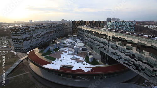 aerial shot futuristic building Skolkovo, Moscow photo