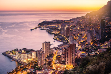 Fototapete Europa Monte Carlo Monaco am Abend  © grutfrut