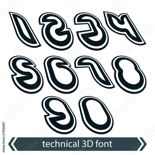 Retro style rounded numerat...