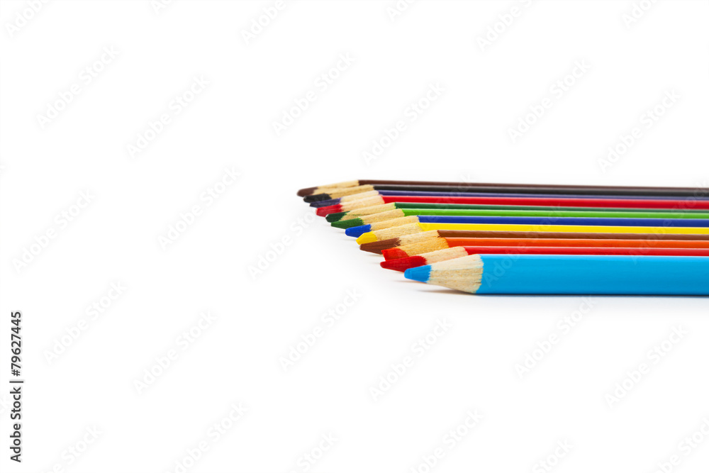 Colored pencils isolated on white background Colored pencils isolated on white background