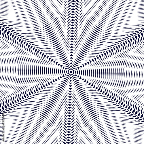 Moire pattern, op art background. Hypnotic backdrop with geometr