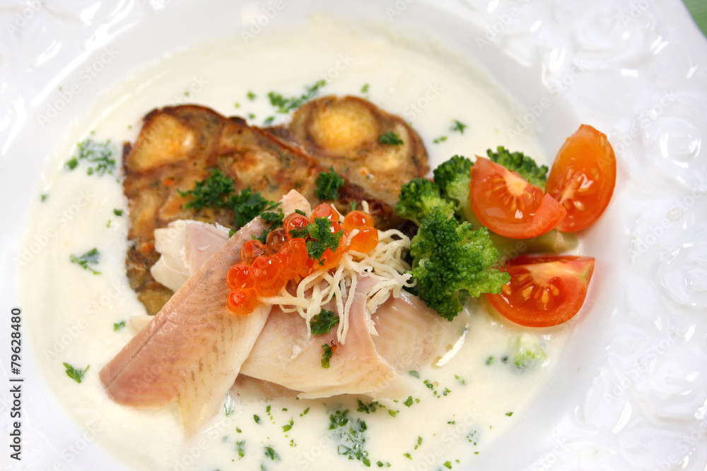 Smoked Trout with Pretzel Kuoglof and Horse Radish Cream Smoked Trout with Pretzel Kuoglof and Horse Radish Cream