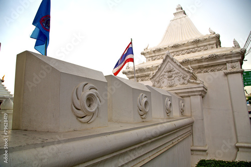 pavement flag   in   bangkok  thailand incision of the temple photo