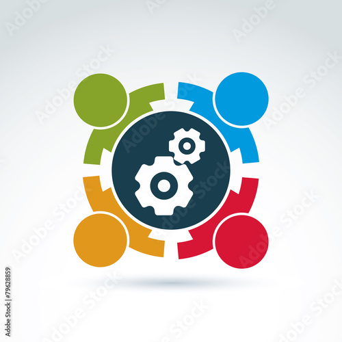 Vector illustration of gears - enterprise system theme, internat