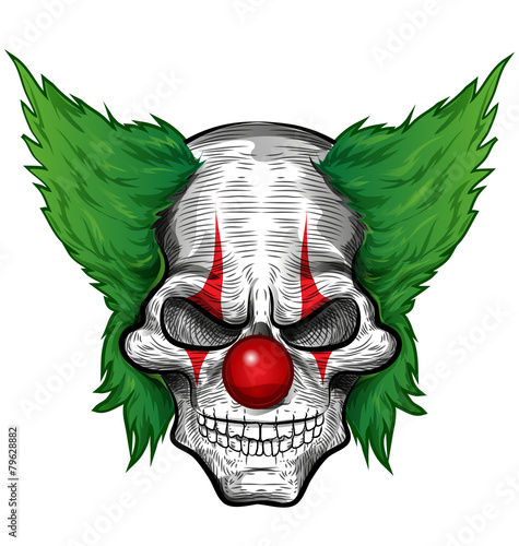 clown skull isolated on white background.clown skull isolated on
