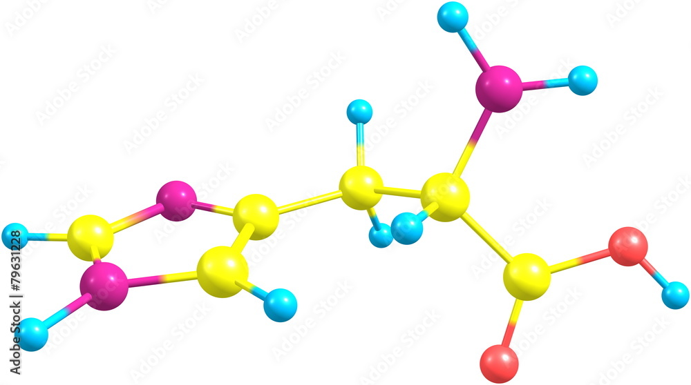Histidine acid molecule isolated on white Histidine acid molecule isolated on white