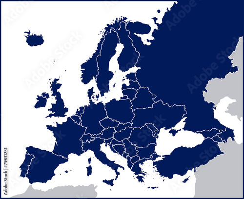 Pusta mapa polityczna Europy