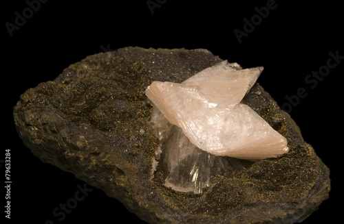 Pink Heulandite from the Nasik district of India. photo