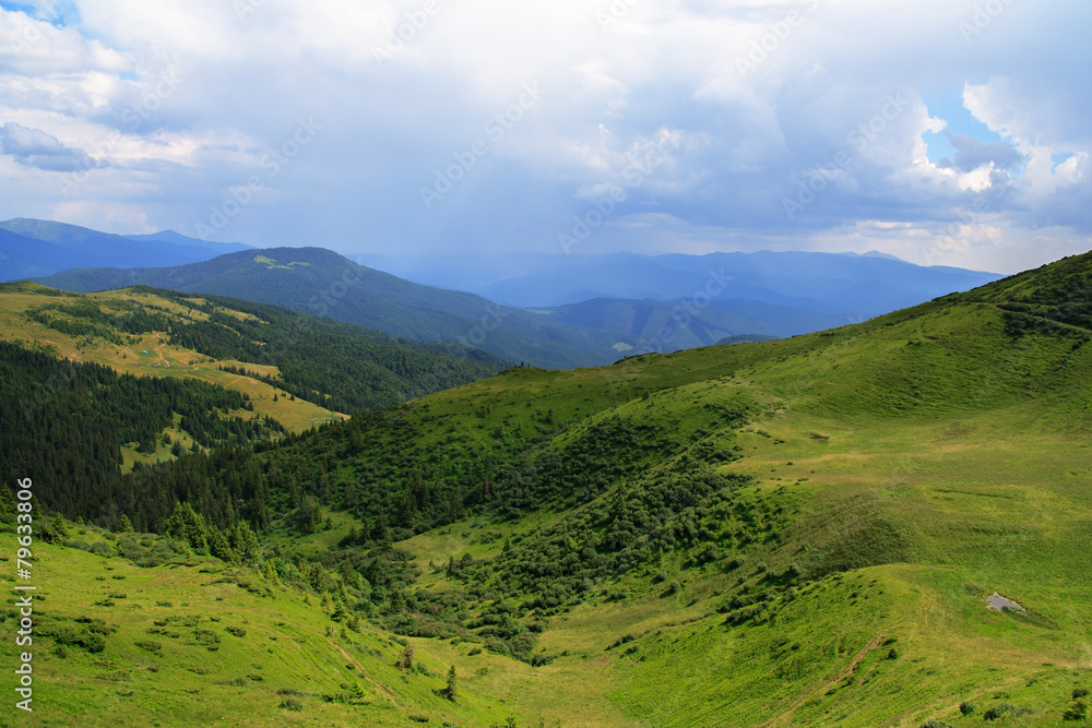 Picturesque slopes of the Ukrainian Carpathians.