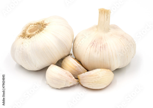 Garlics isolated on white