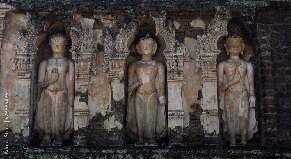Buddha Statues at Wat Jam Thewi, Lamphun, Thailand