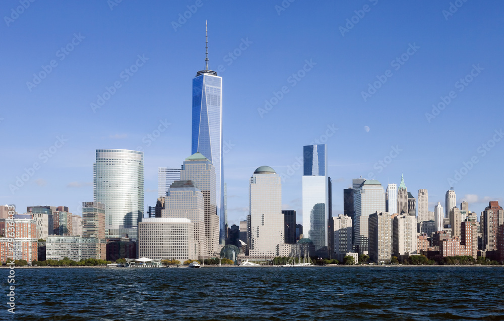 The New York City Downtown w the Freedom tower 2014